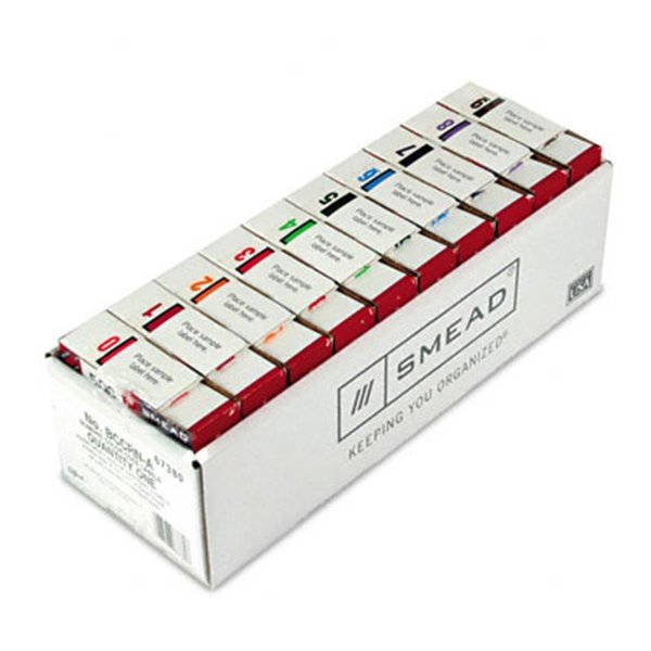 Smead End Tab Labels Numbers 0-9 Asstd Colors 10 Rolls of 500 SM32886